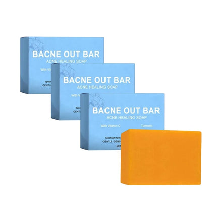 1/2/3pcs Vitamin C & Turmeric Cleansing Soap For Facial Body Soap Dust Acne Removal Moisturizing and Brightening Cleaning Soap