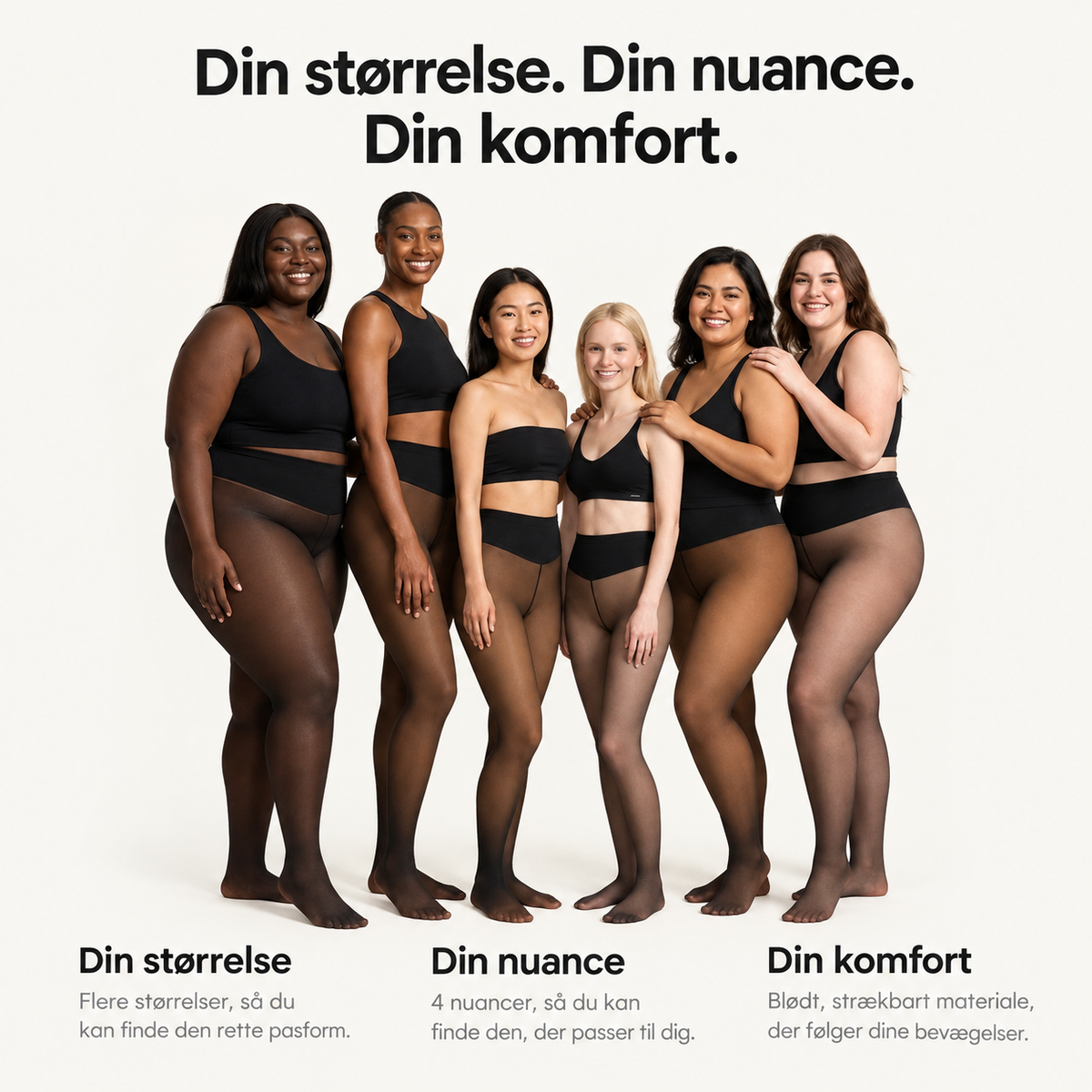 Fleeceforede strømpebukser med transparent look