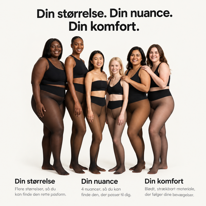 Fleeceforede strømpebukser med transparent look