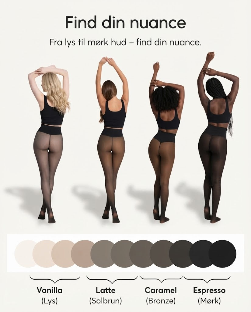 Fleeceforede strømpebukser med transparent look
